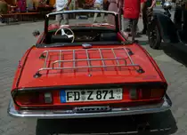 Die Kehrseite des Triumph Spitfire 1500 ausgestellt anl. Ortsjubil�um  850 Jahre B�ckels  in 36100 Petersberg-B�ckels, August 2010 

