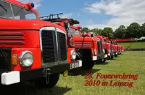 Die folgenden Bilder zeigen eine kleine Auswahl der zum 28.Feuerwehrtag 2010 in Leipzig angereisten(�berwiegend historischen)Fahrzeuge. Zum Abschlu� der Veranstaltung und der gleichzeitig stattfindenden Messe  Interschutz  gab es einen Fahrzeugkorso durch die Leipziger Innenstadt.