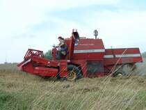 Massey Ferguson 487 auf einem Getreidefeld in Fulda-Dietershan, August 2010