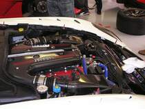 Motorblock einem Ferrari 599XX.  Ferrari Racing Days 2010  September.