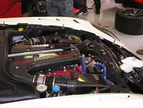 Motorblock einem Ferrari 599XX.  Ferrari Racing Days 2010  September.