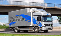 MB Atego 1223  Spedition Mhlberger  auf der A61 bei Heimerzheim - 31.08.2010
