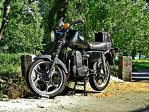 eine ETZ mi Rotax-Motor gesehen in Wiesbaden