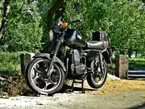 eine ETZ mi Rotax-Motor gesehen in Wiesbaden