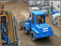 Ein Zeppelin Radlader ZL 8B in einer Baugrube in der Dsseldorfer Innenstadt, aufgenommen am 02.04.2010.