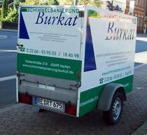 PKW Anhnger mit Werbung Burkart in Herten 05/09/2010
