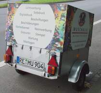 Kleiner WERBE Kasten PKW Anhnger Herne den 10.9.2010