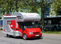 Ford Transit Dethleffs Camper. Rotterdam, Niederlande 02-06-2010. 