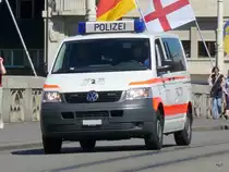 Eim VW Streifenwagen der Basler Polizei unterwegs am 12.09.2010