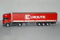 Scania Europritschenplanen-Sattelzug  Euroute (S) exklusiv Modell Herpa 