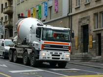 DAF 85CF Betonmischer unterwegs in der Stadt Lausanne am 09.09.2010