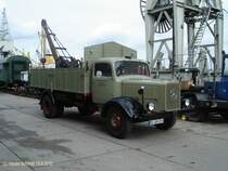 Mercedes-Benz L 5000 am 19.9.2010, Hafentreffen 2010 in Hamburg im Hafenmuseum Schuppen 50
Baujahre 1949 – Mitte 1952 / 112 PS, 120 PS ab 1950
