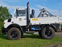 Unimog mit Versuchsaufbau am 04.10.2010 am Institut fr Kraftfahrzeuge der RWTH Aachen.