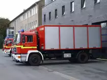 MAN 19.262 Wechsellader der Berufsfeuerwehr Bielefeld. Geladen hat er den  Absetztbeh�lter Schiene . Ein Absetzcontainer mit Einsatzmeterial zur Tunnelrettung. In Bielefeld gibt es n�mlich eine unterirdische Stadt-Bahn.