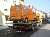 Transport eines Mercedes Benz Sprinters durch Saarbr�cken Brebach. Das Foto habe ich am 07.10.2010 gemacht.