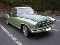 Borgward Isabella TS Coupe, wie es in den Jahrg�ngen 1958 - 1961 vom Band lief. 75 PS auf knapp 1.5 l Hubraum verhalfen der Isabella zu guten Fahrleistungen. Besucherparkplatz des D�sseldorfer Meilenwerkes.