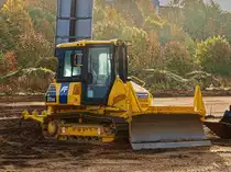 Komatsu D37 EX Planierraupe am 26.10.2010 an der Campusbaustelle der RWTH Aachen.