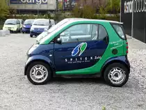 Gr�n - Blauer Smart mit Werbung in Sch�nb�hl am 22.10.2010

