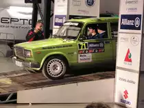 Gr�ner Lada auf dem Podium. Aufgenommen auf dem 43-ten Mecsek Rallye, am 17.10.2010.
