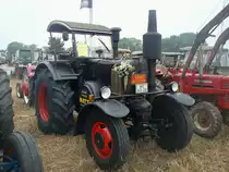 Lanz Bulldog D1506, Baujahr 1949, 1-Zyl.Gl�hkopfmotor mit 10800ccm und 55PS, Traktorentreffen in Hausen/M�hlin, Sept.2010