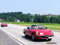 Alfa-Romeo Typ-Spider;Bj.1987 rast mit seinen 103PS anl�sslich einer Deutschen Oldtimerfahrt ins �sterreichische Ampflwang;100626