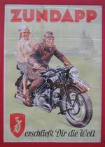 Plakat von Zndapp gesehen im Technischen Landesmuseum in der Hansestadt Wismar, 17.04.2010