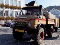 UNIMOG mit Einachsh�nger auf den steilen Stra�en im M�hlviertel;101027