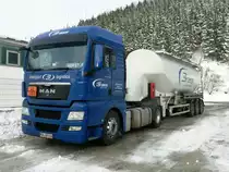 MAN TGX 18.440 XLX (Spedition BRASS)Bild bei BRASS aufn HOF vom 10.12.2010