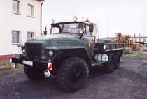 Russ.Ural 375D 6x6 ehemals NVA der DDR arbeitet heute als Zugmittel in Pasewalk.MV