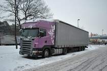 Scania Sattelzug, am 19.12.2010 auf dem Rastplatz  Lehrter See 