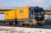 MB Actros 1846  Koch Internationale Spedition  auf der A61 Miel - 15.12.2010