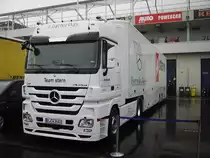 Ein Mercedes Benz Actros des DTM Teams Stern auf den N�rburgring am 08.08.10 