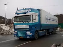 DAF-XF am 13.Januar 2011 auf einem Parkplatz in Bergen/R�gen.