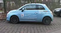 Fiat 500, am 19.01.2011 in Lehrte.
