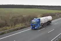 MAN Sattelzug, auf bei Lehrte (A2), am 15.01.2011.