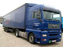 MAN-TGA18.440 mit Auflieger einer Vorarlberger Speditionsfirma; 080323