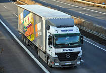 MB Actros 1844  Fischer  auf der A61 bei Rheinbach 10.01.2011