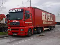 Dieser MAN TGA 18.440 Sattelzug stand am 15.01.2011 auf der Autobahnraststtte Aachener Land an der A4.
