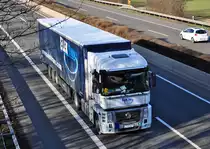 Renault Pritsche  ELEK TRANS  auf der A61 bei Weilerswist - 07.02.2011