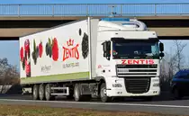 DAF XF von  Zentis  auf der A61 Miel - 07.02.2011