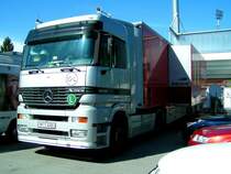 ACTROS 1848, der Fernsehanstalt Premiere, anlsslich Bundesligaspiel RIED - SALZBURG; 080330
