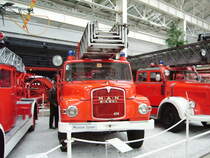 Ein MAN Diesel Leiterwagen am 19.02.11 in Technik Museum Speyer am 19.02.11