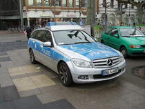 Ein Mercedes Benz C-Klasse Combi als Polizei Streifenwagen in Heidelberg am 24.02.11
