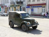 Ein 4x4 GAZ 69  Kozlov  (= Ziege auf Deutsch) produziert von 1953 bis 1972 fotografiert in Rohatyn, Ukraine am 26-03-2008. 