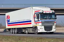 DAF XF 105.410  J. de Greef  auf der A61 bei Miel - 04.03.2011