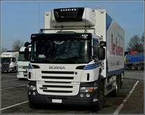 Scania P310 Khlaster fotografiert auf einem Rastplatz am 11.03.2011.