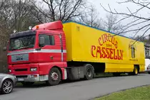 MAN TG 360A des  Circus Casselly  in Weilerswist-Metternich - 18.03.2011