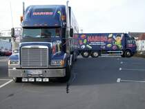 Der HARIBO-Showtruck und der HARIBO-LKW in Bergen/Rgen am 11.04.2008