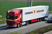 Scania R 440  Cremers Transport  auf der A61 bei Weilerswist - 29.03.2011