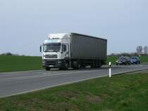 MAN-Sattelzug unterwegs am 11.April 2011 bei Bergen/Rgen.